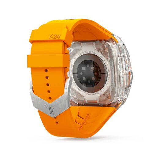 Y24 รุ่น SENTOSA - เซ็ตเคสและสายนาฬิกา Apple Watch (49mm) - สี Orange/Transparent - Image 5