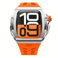 Y24 รุ่น SHIBUYA - เซ็ตเคสและสายนาฬิกา Apple Watch (46mm) - สี Silver/Orange