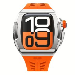 Y24 รุ่น SHIBUYA - เซ็ตเคสและสายนาฬิกา Apple Watch (46mm) - สี Silver/Orange