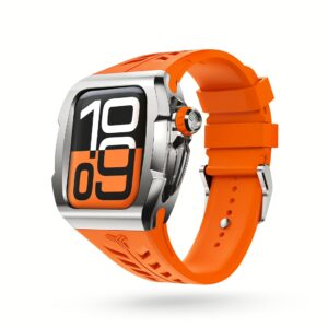Y24 รุ่น SHIBUYA - เซ็ตเคสและสายนาฬิกา Apple Watch (46mm) - สี Silver/Orange