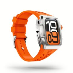 Y24 รุ่น SHIBUYA - เซ็ตเคสและสายนาฬิกา Apple Watch (46mm) - สี Silver/Orange