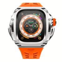 Y24 รุ่น SHIBUYA - เซ็ตเคสและสายนาฬิกา Apple Watch (49mm) - สี Silver/Orange