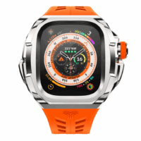 Y24 รุ่น SHIBUYA - เซ็ตเคสและสายนาฬิกา Apple Watch (49mm) - สี Silver/Orange