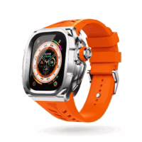 Y24 รุ่น SHIBUYA - เซ็ตเคสและสายนาฬิกา Apple Watch (49mm) - สี Silver/Orange