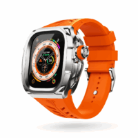 Y24 รุ่น SHIBUYA - เซ็ตเคสและสายนาฬิกา Apple Watch (49mm) - สี Silver/Orange