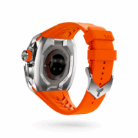 Y24 รุ่น SHIBUYA - เซ็ตเคสและสายนาฬิกา Apple Watch (49mm) - สี Silver/Orange
