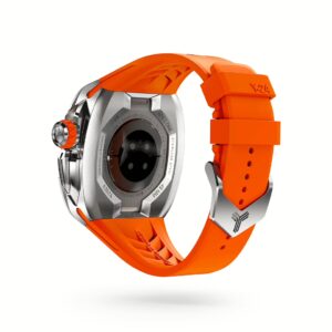 Y24 รุ่น SHIBUYA - เซ็ตเคสและสายนาฬิกา Apple Watch (49mm) - สี Silver/Orange