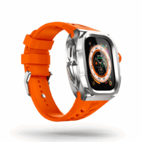 Y24 รุ่น SHIBUYA - เซ็ตเคสและสายนาฬิกา Apple Watch (49mm) - สี Silver/Orange