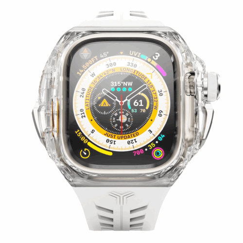 Y24 รุ่น SILVERLAKE - เซ็ตเคสและสายนาฬิกา Apple Watch (49mm) - สี Transparent/Silver
