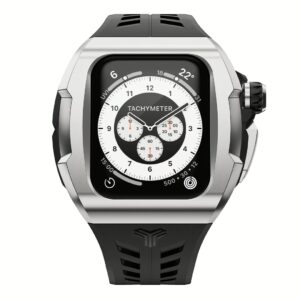 Y24 รุ่น XINYI - เซ็ตเคสและสายนาฬิกา Apple Watch (45mm) - สี Silver/Black