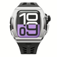 Y24 รุ่น XINYI - เซ็ตเคสและสายนาฬิกา Apple Watch (46mm) - สี Silver/Black