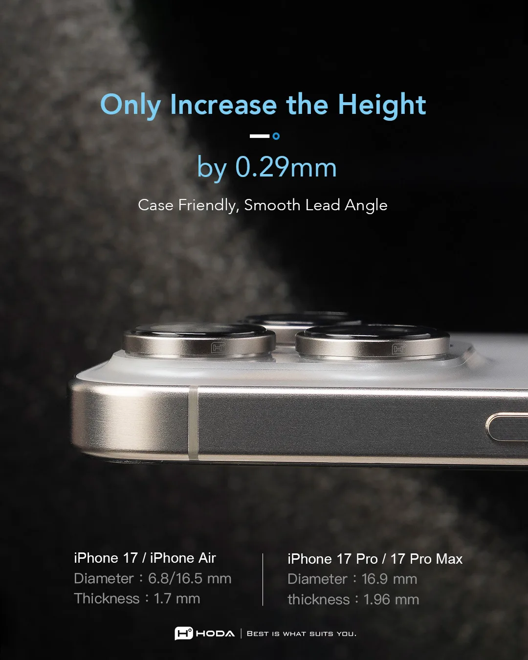 Hoda รุ่น Sapphire Lens Protector - กระจกเลนส์กล้อง iPhone 17 11 Hoda รุ่น Sapphire Lens Protector - กระจกเลนส์กล้อง iPhone 17 - Image 11