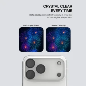 Ples รุ่น Camera Lens Full Edge Coverage - กระจกเลนส์กล้อง iPhone 17 Pro (พร้อมชุดทำความสะอาด)