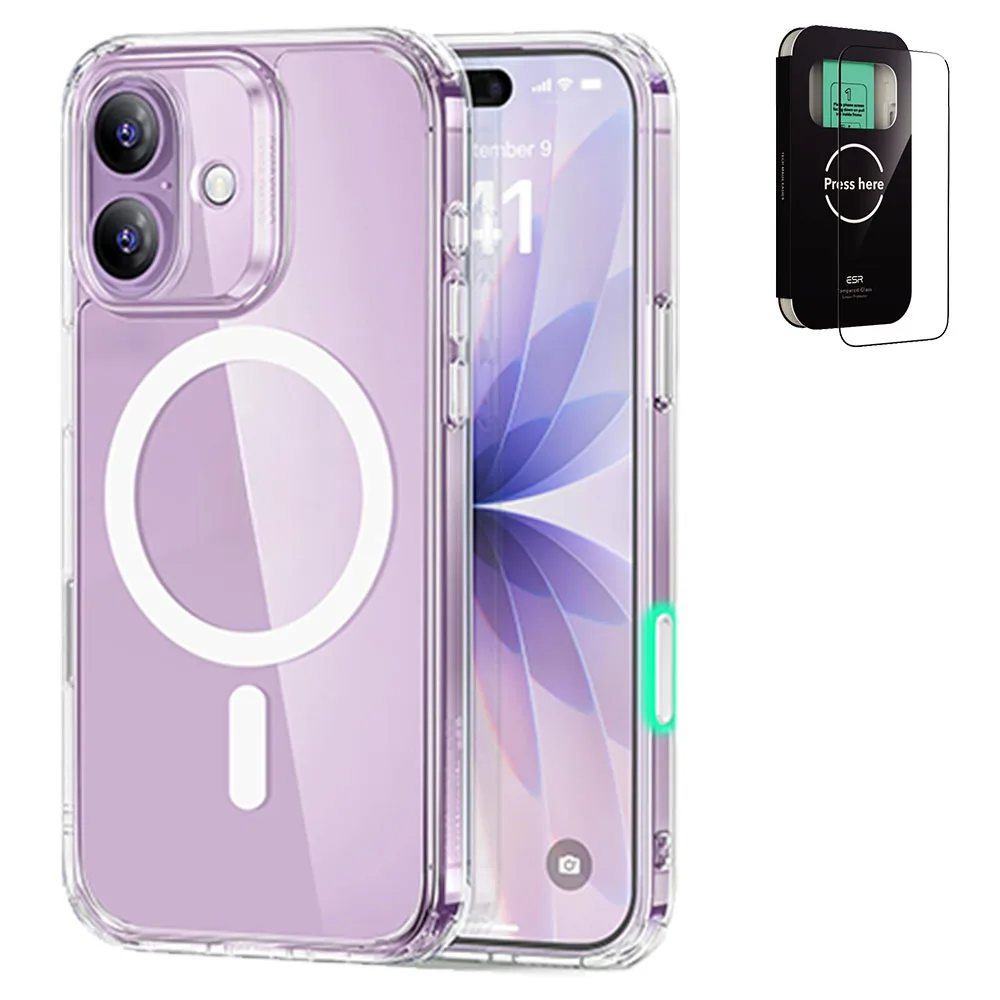 ESR รุ่น Classic Hybrid Case (Camera Control Button) - Bundle Set - เคสรวมฟิล์มในชุด iPhone 17 - สี Clear 1 ESR รุ่น Classic Hybrid Case (Camera Control Button) - Bundle Set - เคสรวมฟิล์มในชุด iPhone 17 - สี Clear