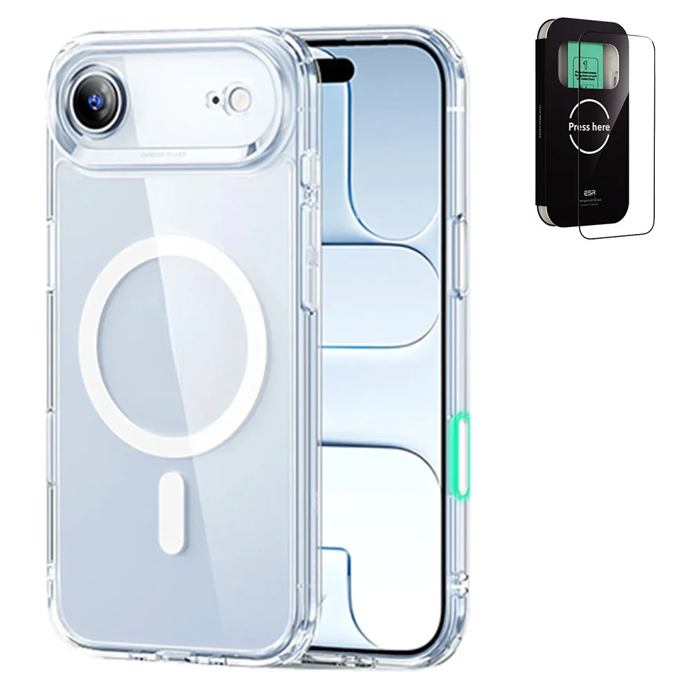 ESR รุ่น Classic Hybrid Case (Camera Control Button) - Bundle Set - เคสรวมฟิล์มในชุด iPhone Air - สี Clear 1 ESR รุ่น Classic Hybrid Case (Camera Control Button) - Bundle Set - เคสรวมฟิล์มในชุด iPhone Air - สี Clear