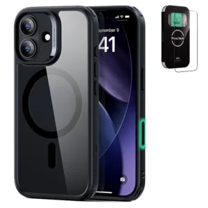 ESR รุ่น Classic Hybrid Case (Camera Control Button) - Bundle Set - เคส+ฟิล์ม iPhone 17 - สี Clear Black