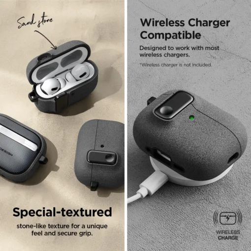 VRS รุ่น Modern Lock - เคส Airpods Pro 3 - สี Sand Stone - Image 7
