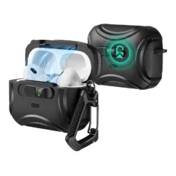 ESR รุ่น Cyber Armor FlickLock Case (HaloLock) - เคส AirPods Pro 3 - สี Black