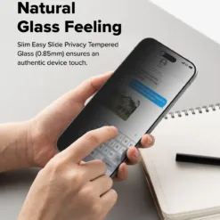 Ringke รุ่น Easy Slide Privacy Temper Glass - ฟิล์มกระจก iPhone 17 (ฟิล์ม 2 แผ่นพร้อมอุปกรณ์ติดตั้ง)