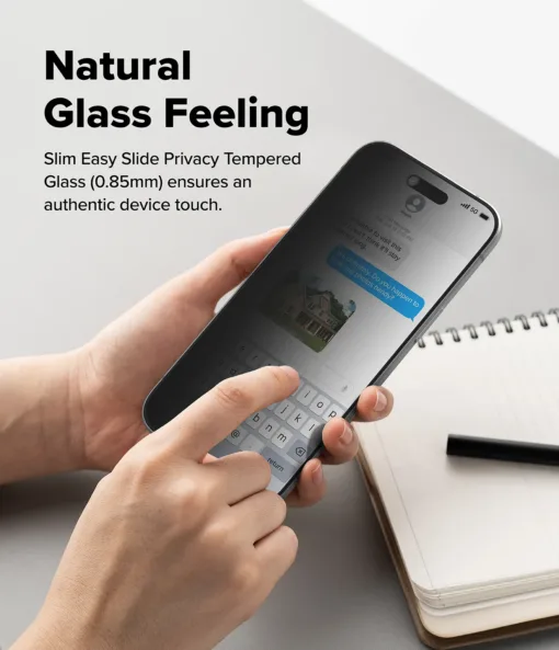 Ringke รุ่น Easy Slide Privacy Temper Glass - ฟิล์มกระจก iPhone 17 (ฟิล์ม 2 แผ่นพร้อมอุปกรณ์ติดตั้ง) - Image 5