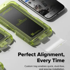 Ringke รุ่น Easy Slide Privacy Temper Glass - ฟิล์มกระจก iPhone 17 (ฟิล์ม 2 แผ่นพร้อมอุปกรณ์ติดตั้ง)
