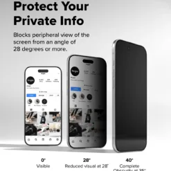 Ringke รุ่น Easy Slide Privacy Temper Glass - ฟิล์มกระจก iPhone 17 (ฟิล์ม 2 แผ่นพร้อมอุปกรณ์ติดตั้ง)