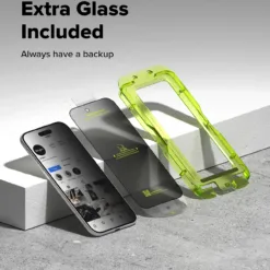 Ringke รุ่น Easy Slide Privacy Temper Glass - ฟิล์มกระจก iPhone 17 (ฟิล์ม 2 แผ่นพร้อมอุปกรณ์ติดตั้ง)
