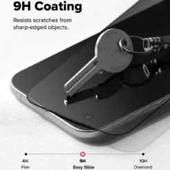 Ringke รุ่น Easy Slide Privacy Temper Glass - ฟิล์มกระจก iPhone 17 (ฟิล์ม 2 แผ่นพร้อมอุปกรณ์ติดตั้ง)