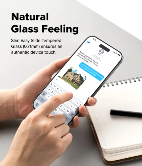 Ringke รุ่น Easy Slide Temper Glass - ฟิล์มกระจก iPhone 17 (ฟิล์ม 2 แผ่นพร้อมอุปกรณ์ติดตั้ง) - Image 3