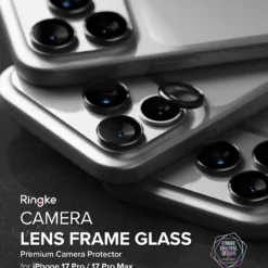 Ringke รุ่น Camera Lens Frame Glass - กระจกเลนส์กล้อง iPhone 17 Pro / Pro Max (ฟิล์ม 2 ชิ้น)