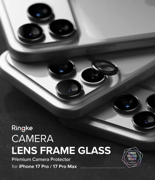 Ringke รุ่น Camera Lens Frame Glass - กระจกเลนส์กล้อง iPhone 17 Pro / Pro Max (ฟิล์ม 2 ชิ้น) - Image 7
