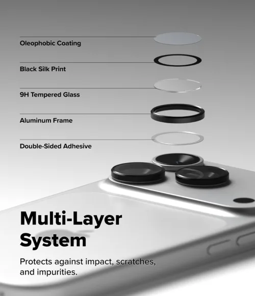 Ringke รุ่น Camera Lens Frame Glass - กระจกเลนส์กล้อง iPhone 17 Pro / Pro Max (ฟิล์ม 2 ชิ้น) - Image 5