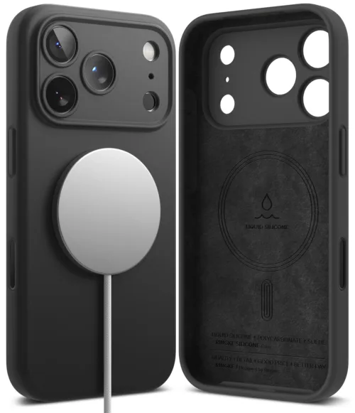 Ringke รุ่น Silicone (Magnetic) - เคส iPhone 17 Pro Max - สี Black - Image 2