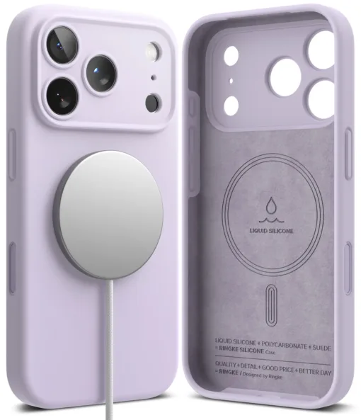 Ringke รุ่น Silicone (Magnetic) - เคส iPhone 17 Pro Max - สี Light Purple - Image 2