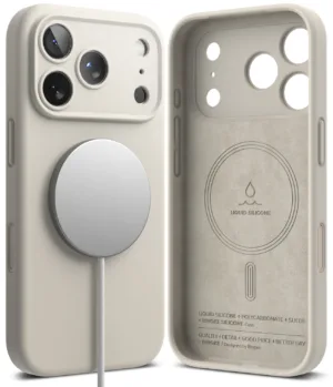Ringke รุ่น Silicone (Magnetic) - เคส iPhone 17 Pro Max - สี Stone