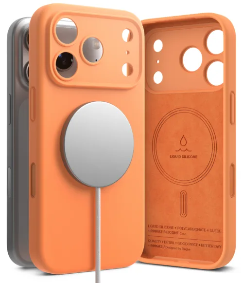 Ringke รุ่น Silicone (Magnetic) - เคส iPhone 17 Pro - สี Tangerine - Image 2