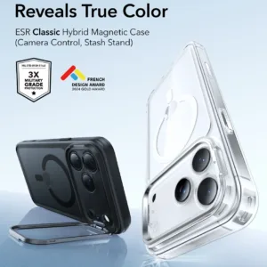 ESR รุ่น Classic Hybrid Case with Stash Stand (Camera Control Button) - เคส iPhone 17 Pro Max - สี Frosted Black 11 ESR รุ่น Classic Hybrid Case with Stash Stand (Camera Control Button) - เคส iPhone 17 Pro Max - สี Frosted Black