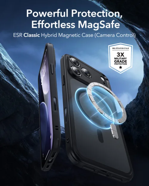 ESR รุ่น Classic Hybrid Case (Camera Control Button) - เคส iPhone 17 Pro Max - สี Frosted Black - Image 2
