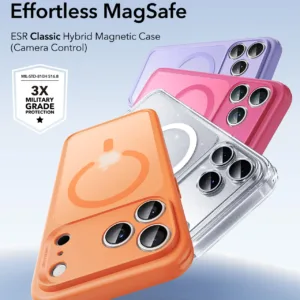 ESR รุ่น Classic Hybrid Case (Camera Control Button) - เคส iPhone 17 Pro - สี Clear Shimmer