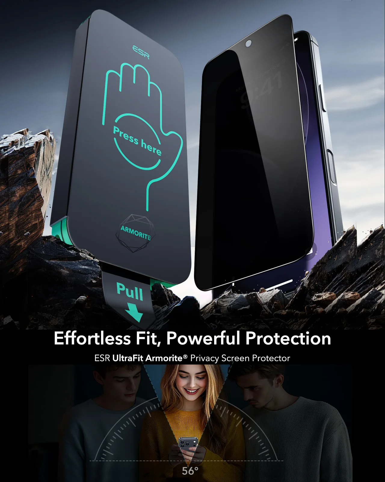 ESR รุ่น UltraFit Armorite Privacy Screen Protector - ฟิล์มหน้าจอ iPhone 17 Pro (แพ็ค 3 ชิ้น) 8 ESR รุ่น UltraFit Armorite Privacy Screen Protector - ฟิล์มหน้าจอ iPhone 17 Pro (แพ็ค 3 ชิ้น) - Image 8