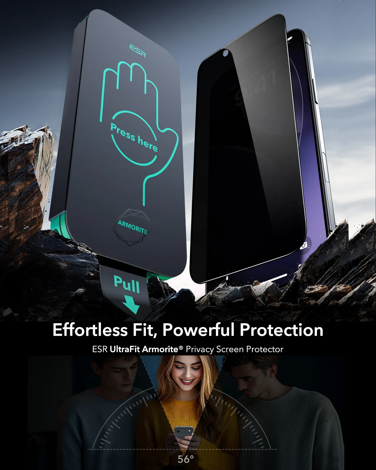 ESR รุ่น UltraFit Armorite Privacy Screen Protector - ฟิล์มหน้าจอ iPhone Air (แพ็ค 3 ชิ้น) 8 ESR รุ่น UltraFit Armorite Privacy Screen Protector - ฟิล์มหน้าจอ iPhone Air (แพ็ค 3 ชิ้น) - Image 8