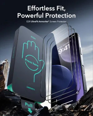 ESR รุ่น UltraFit Armorite Screen Protector - ฟิล์มหน้าจอ iPhone 17 Pro Max - สี Clear (แพ็ค 2 ชิ้น)