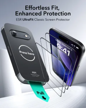 ESR รุ่น UltraFit Classic Screen Protector - ฟิล์มกระจก iPhone 17 Air - สี Clear