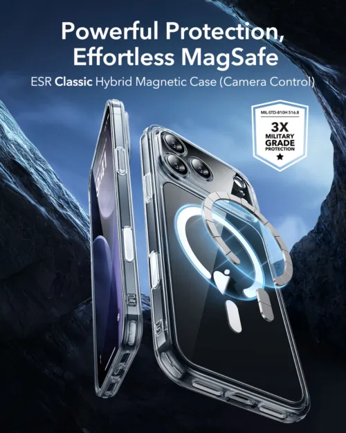ESR รุ่น Classic Hybrid Case (Camera Control Button) - Bundle Set - เคส+ฟิล์ม iPhone 17 Pro Max - สี Clear - Image 2