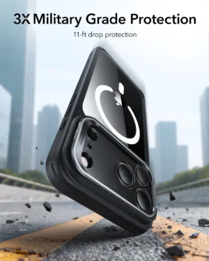 ESR รุ่น Classic Hybrid Case with Stash Stand (Camera Control Button) - เคส iPhone 17 Pro Max - สี Clear Black