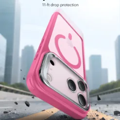 ESR รุ่น Classic Hybrid Case with Stash Stand (Camera Control Button) - เคส iPhone 17 Pro Max - สี Frosted Pink