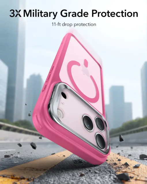 ESR รุ่น Classic Hybrid Case with Stash Stand (Camera Control Button) - เคส iPhone 17 Pro Max - สี Frosted Pink - Image 3