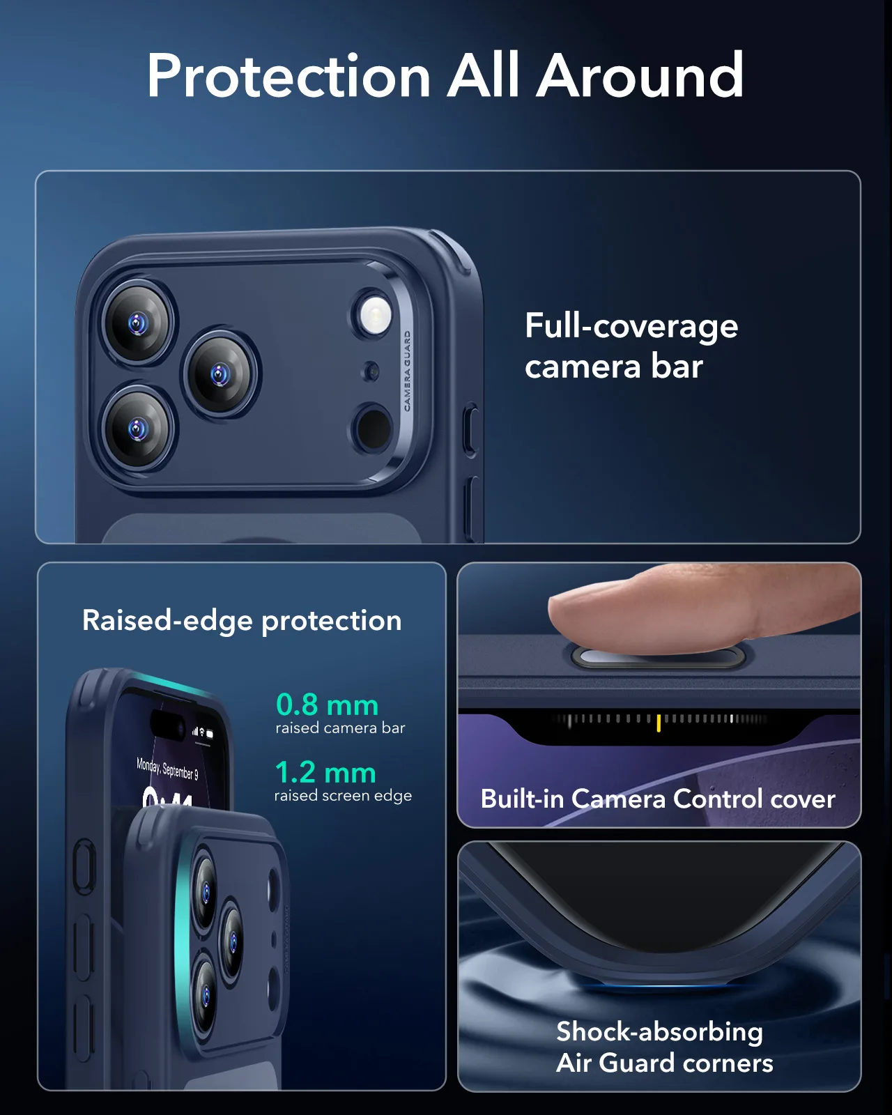 ESR รุ่น Classic Hybrid Case (Camera Control Button) - เคส iPhone 17 Pro Max - สี Frosted Blue 3 ESR รุ่น Classic Hybrid Case (Camera Control Button) - เคส iPhone 17 Pro Max - สี Frosted Blue - Image 3