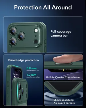 ESR รุ่น Classic Hybrid Case (Camera Control Button) - เคส iPhone 17 Pro Max - สี Frosted Green