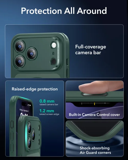 ESR รุ่น Classic Hybrid Case (Camera Control Button) - เคส iPhone 17 Pro Max - สี Frosted Green - Image 3